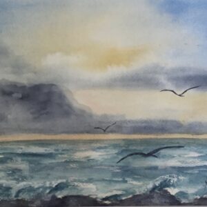 Stormy Sunset an Original Watercolor