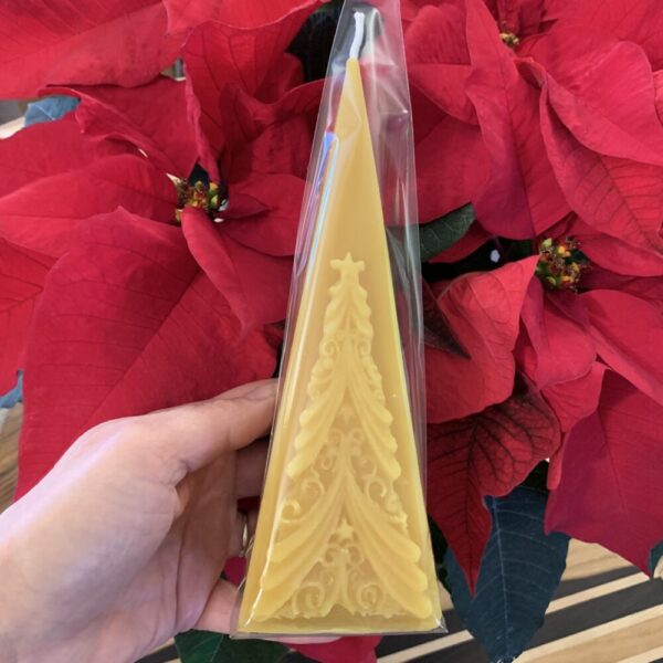 Beeswax Candle – Pyramid Christmas Tree Pillar