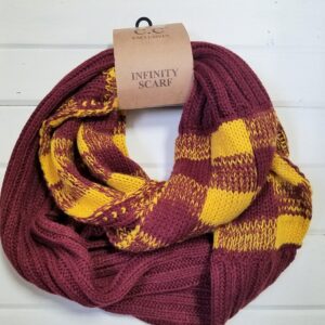 Burgundy/Yellow CC Infinity Scarf