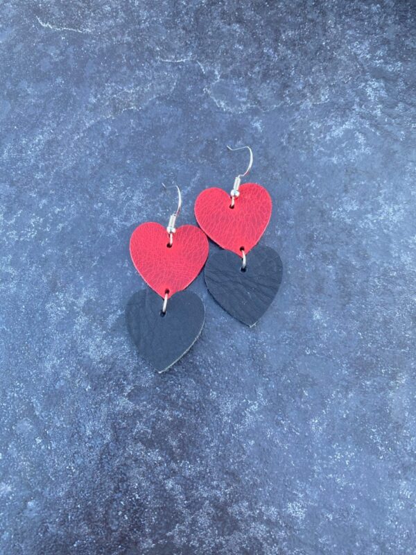 Genuine Leather Heart Earrings