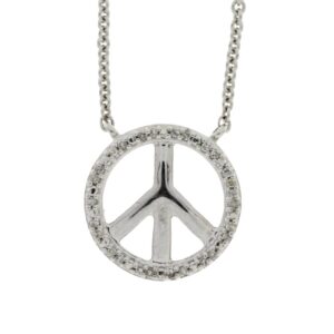 Diamond Peace Sign Necklace