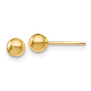 14K Yellow Gold Polished Ball Stud Earrings