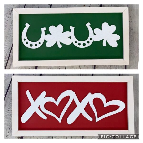 Reversible – Valentine/St. Patrick’s Day 3D Farmhouse Sign