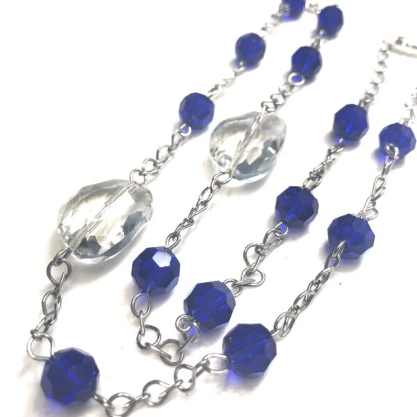 Handmade blue & crystal glass necklace