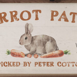 Carrot Patch Bunny Whitewash – Kendrick Home Wood Sign