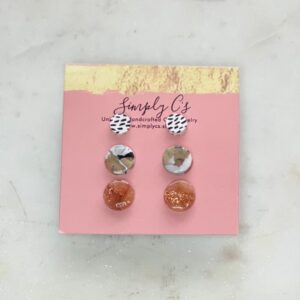Marbled Stud Earrings Pack