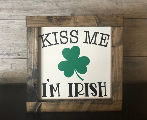 Kiss Me I’m Irish Square Framed Sign