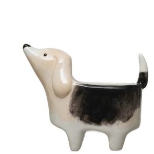 Hand-Painted Ceramic Dog Planter