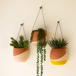 Color dipped Clay Wall Pocket Planters
