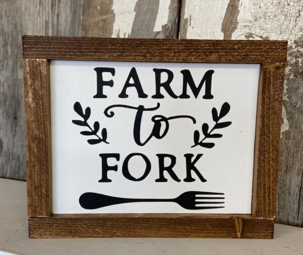 Farm to Fork Wood Sign