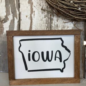 Iowa Wood Sign