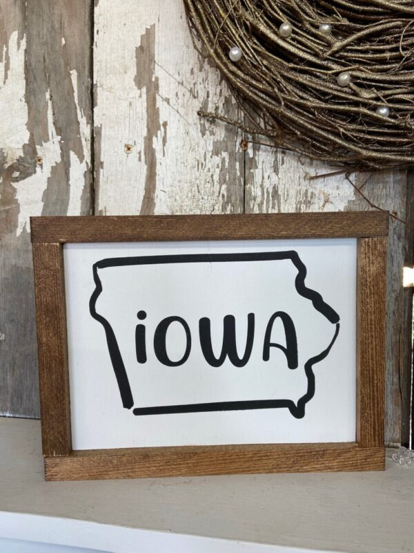 Iowa Wood Sign