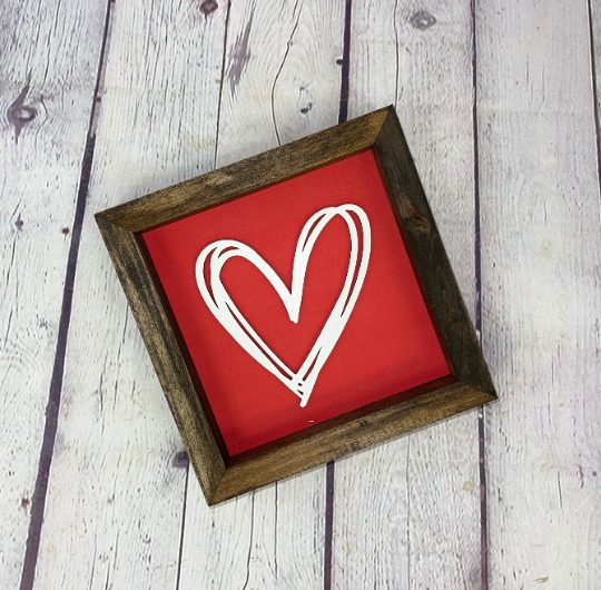 Valentine’s Day Heart Framed Sign