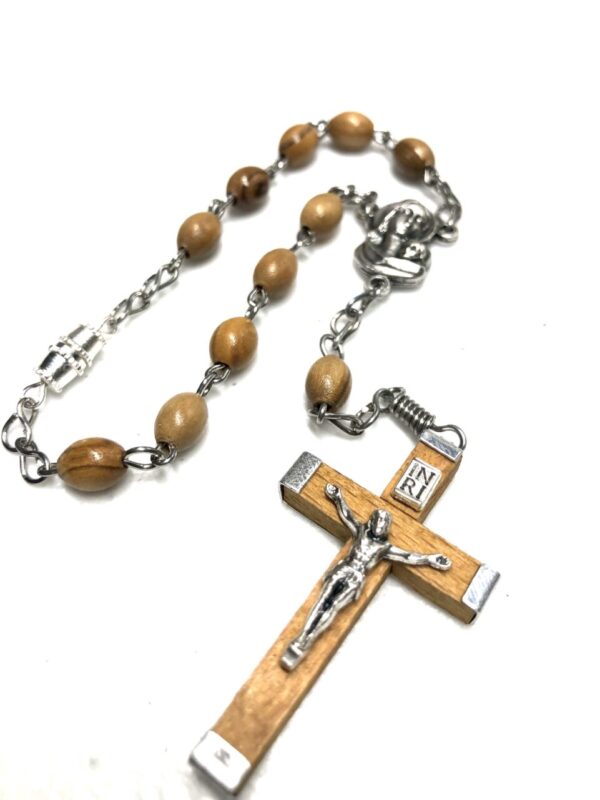 Handmade olive wood car rosary
