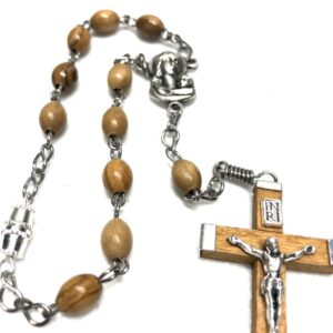 Handmade olive wood car rosary