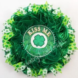 Kiss Me I’m Irish Clover Green Front Door Wreath