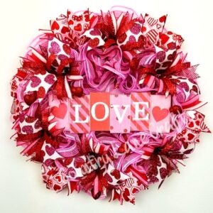 Classic Heart Color Block Valentine’s Front Door Wreath