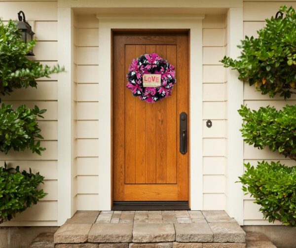 Pink Valentines Front Door Decor Wreath