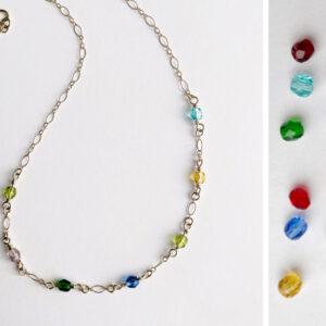 Customizable Crystal Bead Birthstone Necklace