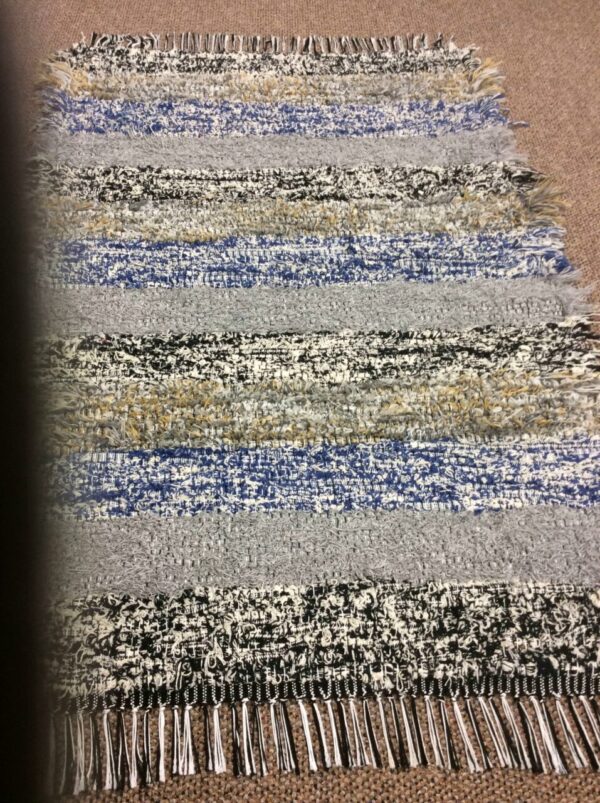 Amish Loom Made Mixed-Color Tapestry Throw Rug Blue/Gray AOS052