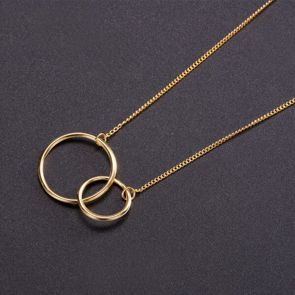 Yellow gold-plated sterling silver modern interlocking circles necklace