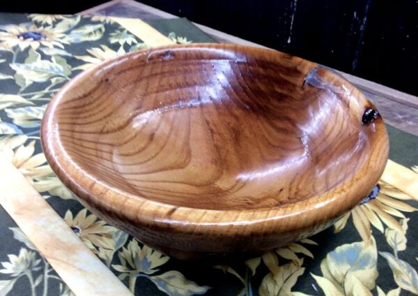 Handcrafted Red Elm Wood Bowl