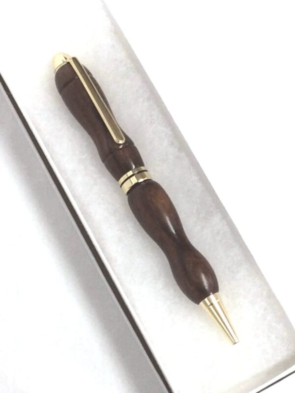 Handcrafted Mexico Wood Barrell Retractable Ballpoint Pen