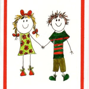 Handcrafted Greeting Card ‘Boy & Girl’