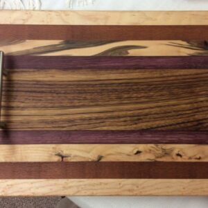 Mixed Wood Serving Board with Handles