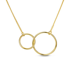 Yellow gold-plated sterling silver modern interlocking circles necklace