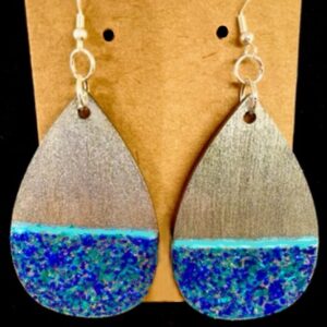 Hand Painted Blue Dip Earrings