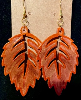 Hand Painted Leaf Earrings
