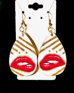 Hand Painted Iconic Lips Earrings