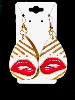 Hand Painted Iconic Lips Earrings