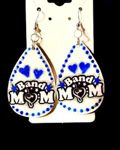 Hand Painted “Band Mom” Earrings