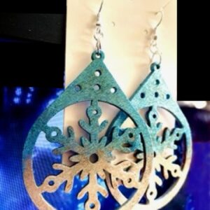 Hand-painted Snowflake Earrings