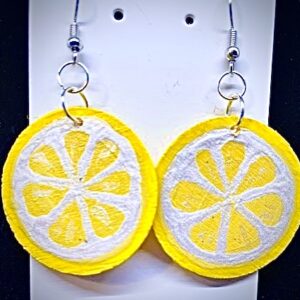 Hand Painted Lemon Drops Earrings