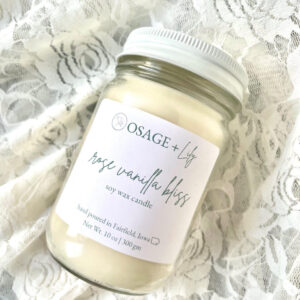 Rose Vanilla Bliss Soy Candle