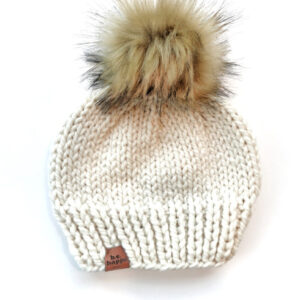 Handmade Solid Knit Pom Hat | Off White