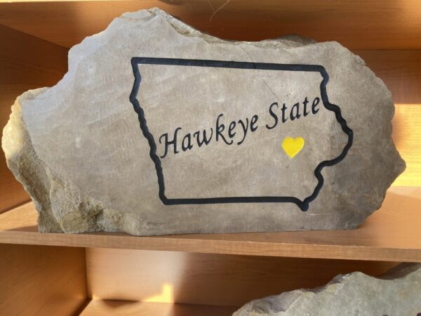 Hawkeye State Decoration, Engraved Stone
