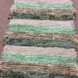 Amish Loom Made Mixed-Color Tapestry Throw Rug Green/Brown AOS086