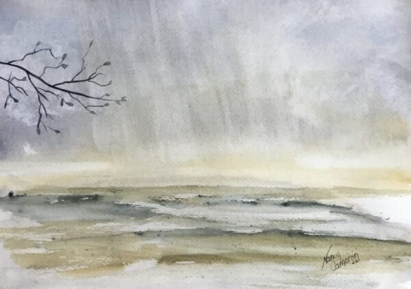 Just a Little Shower Original Watercolor Painting