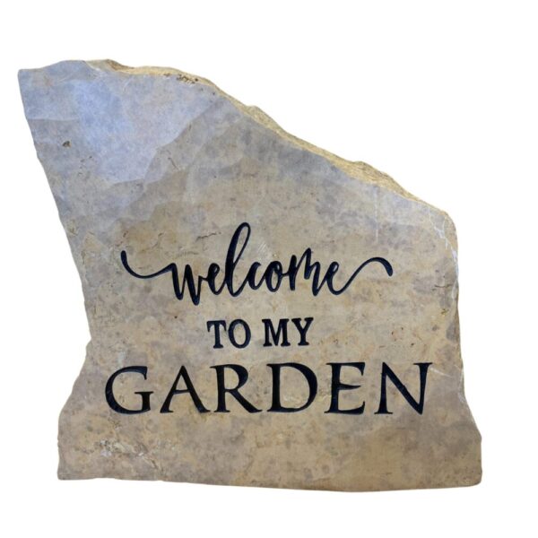 Welcome To My Garden Engraved Stone