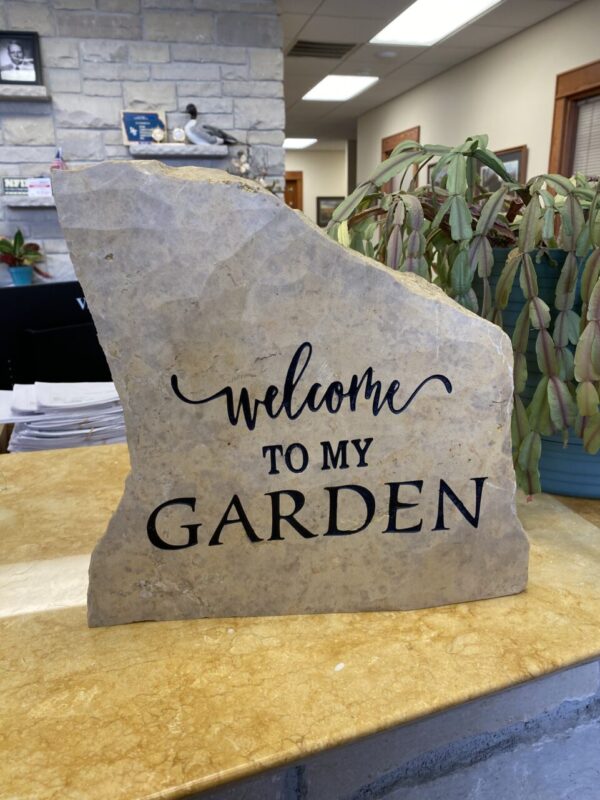 Welcome To My Garden Engraved Stone