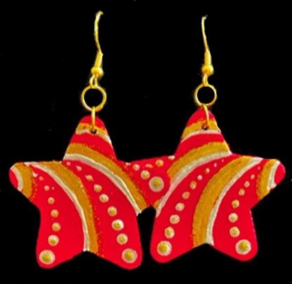 Red, White, and Gold Earrings