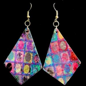 Pinkish Patchwork Earrings