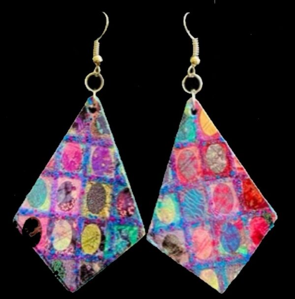 Pinkish Patchwork Earrings
