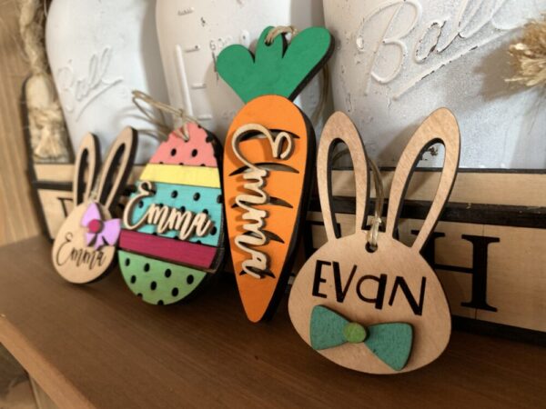Wooden Easter Basket Tags
