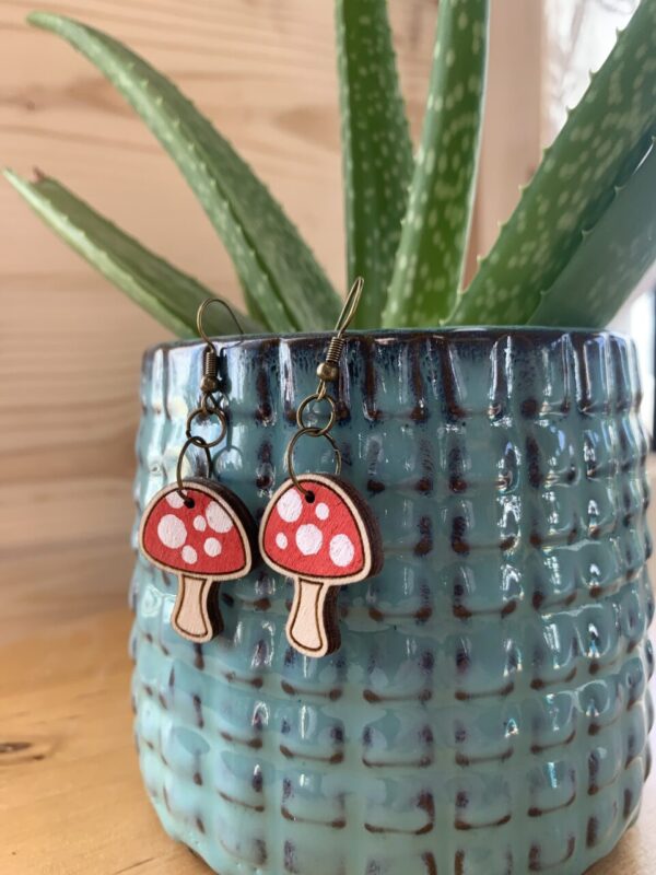 Red Toadstool Mushroom Earrings