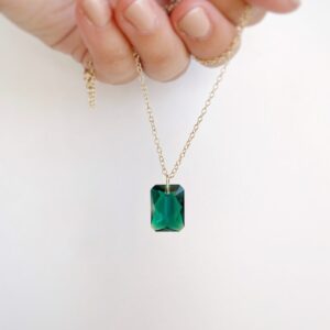 Emerald Crystal Pendant Necklace
